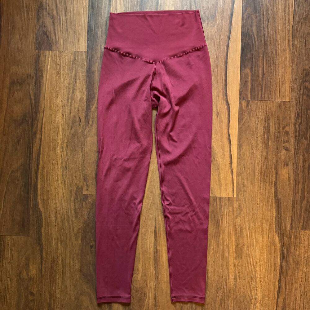 Aerie Chill Play Move Leggings Small Maroon High Rise V-Waistband Activewear